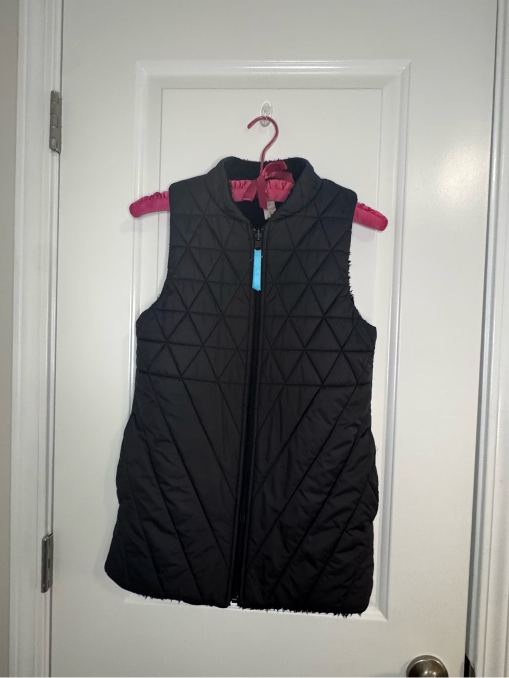 Ivivva Lululemon Girl's Reversible Vest Black Age 12 Fleece Inside, Puffer Style